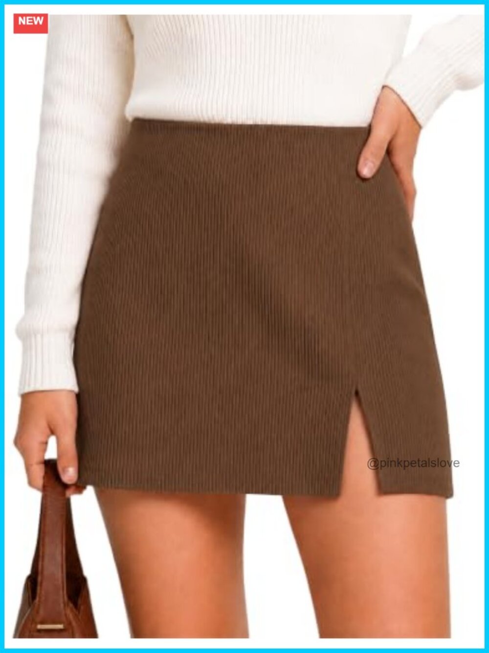 Corduroy Mini Skort for Women with Built-in Shorts Low Waist